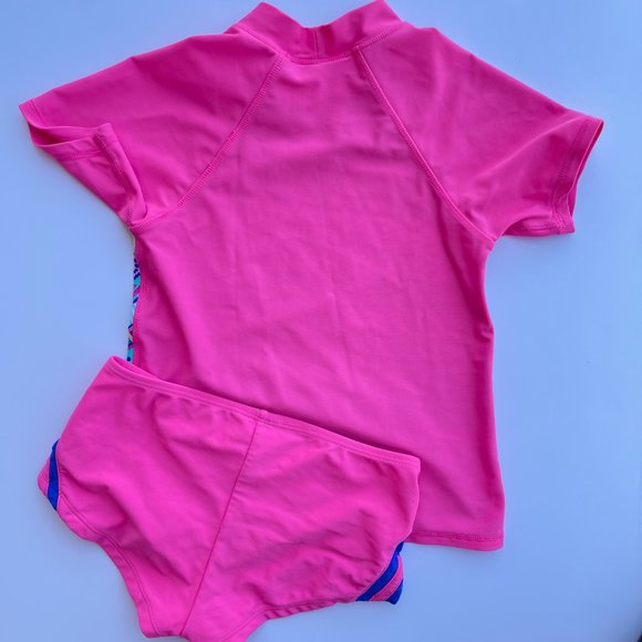 Girls Size 7 tankini short two piece swimsuit swimwear rash guard - Picture 6 of 6